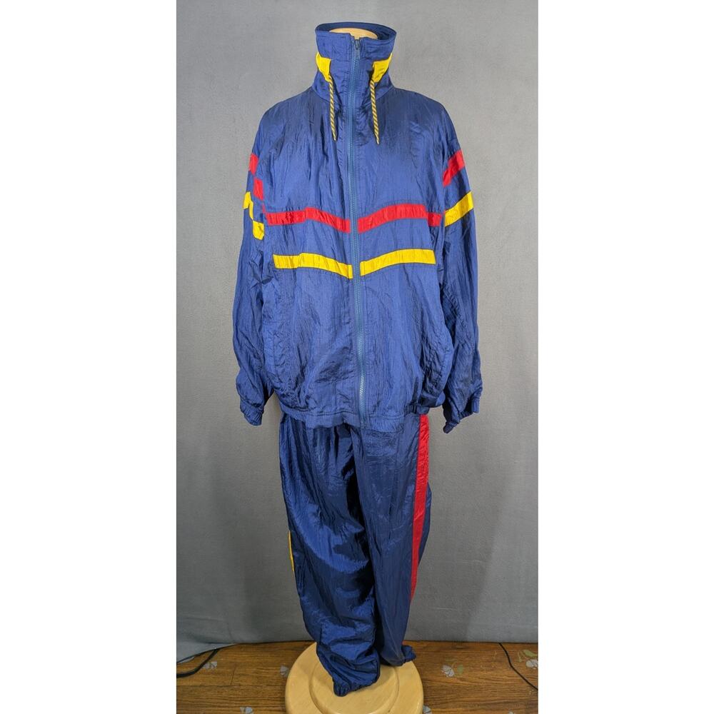 90s Venezia Women's Size 14/16 Track Suit Set Windbreaker Jacket Pants Lined